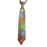 Gold Tie with LED Flashing Lights